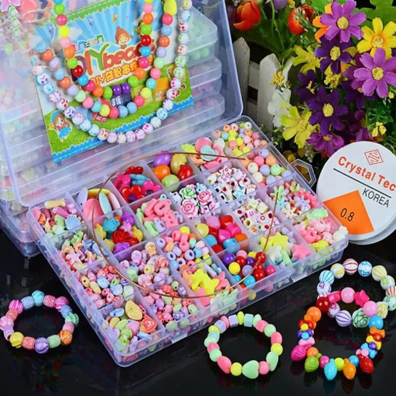 Girls DIY pearl bead jewelry making kit