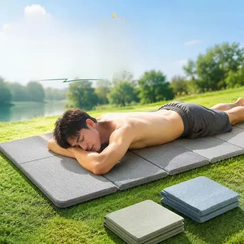 Portable Outdoor Yoga Mat, Heat-Resistant TPE, Foldable