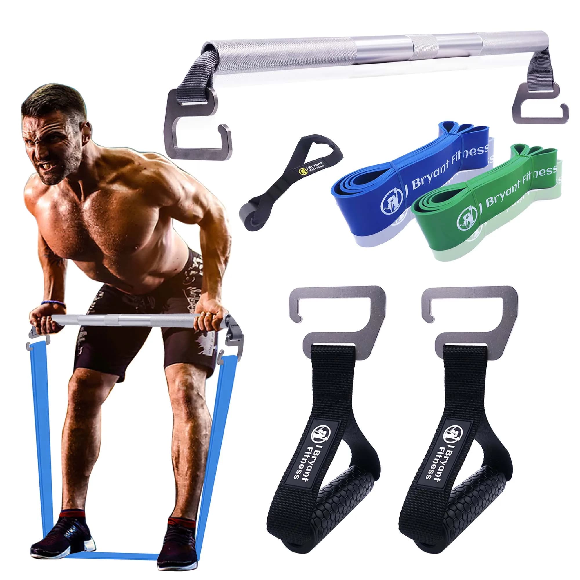 Portable Heavy Duty Resistance Band Exercise Bar Kit