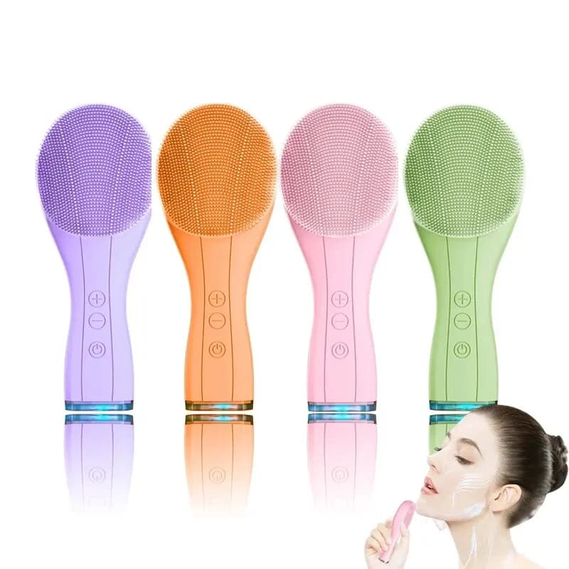 Electric Facial Cleansing Brush (Sonic Vibration, Waterproof)
