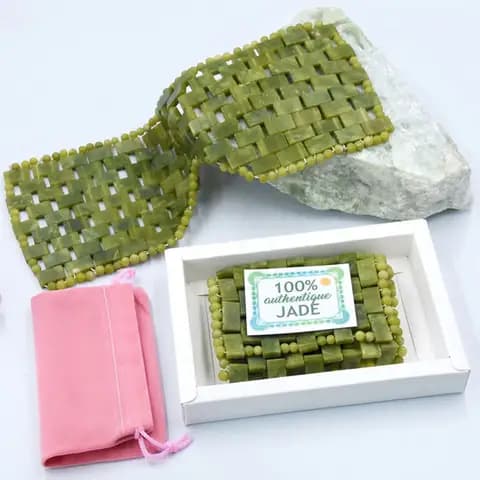 Jade Stone Eye Mask & Face Massager Roller Set