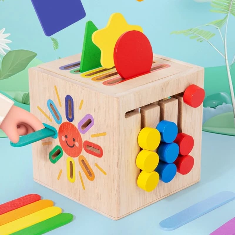 3D Geometric Shapes Wooden Sorting Toy (Montessori, Preschool)